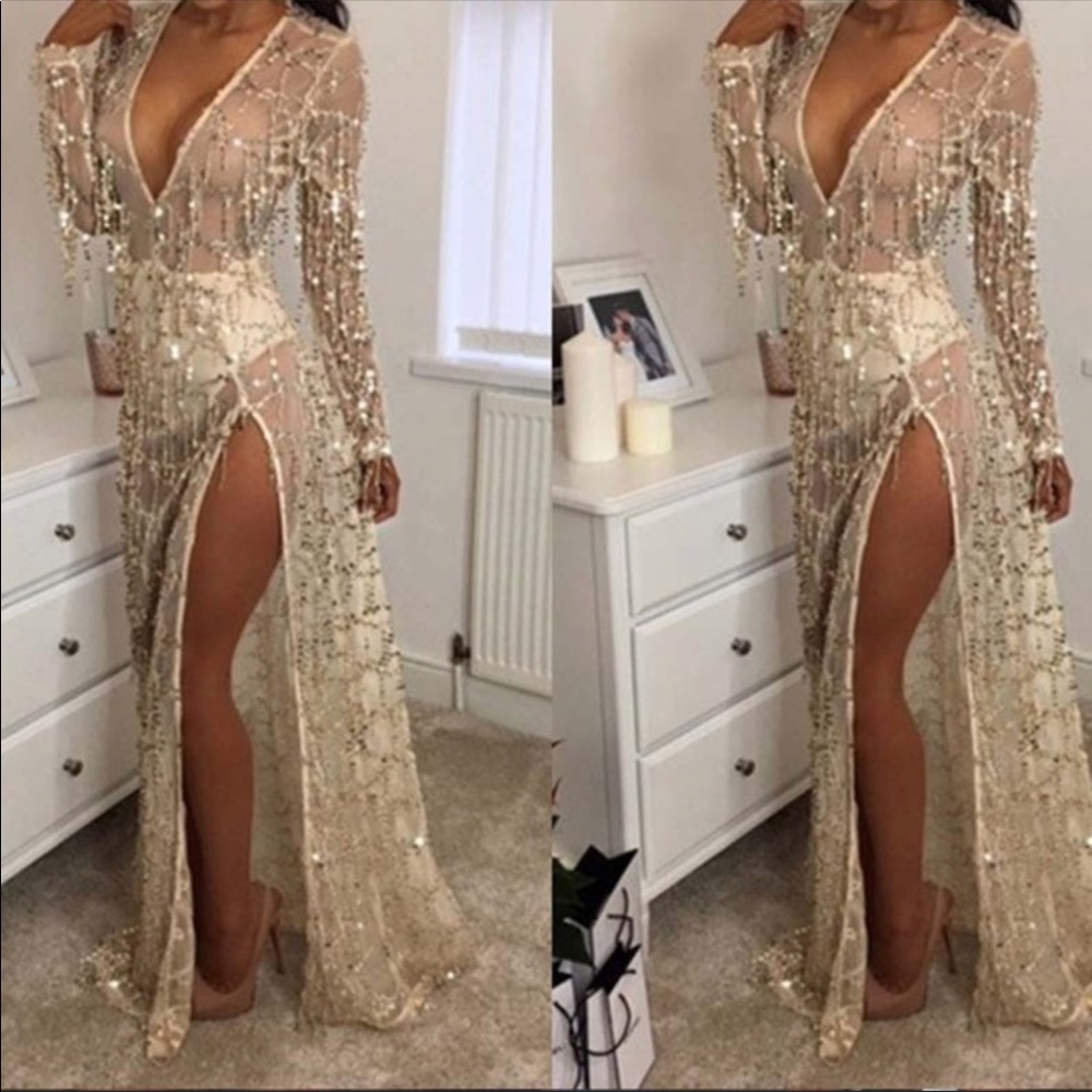 • FIRM PRICE • Long Gorgeous Sequins Dress - Picture 2 of 8